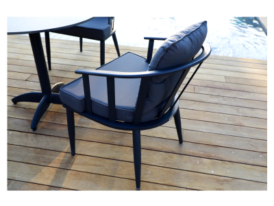Fig & Cherry Powder Coated Aluminum Frame Chair - Galiano chair