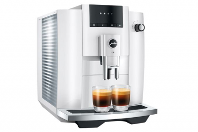 Jura E4 Automatic Coffee & Espresso Machine in Piano White - 15560