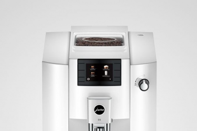 Jura E6 Automatic Coffee & Espresso Machine in Piano White - 15559